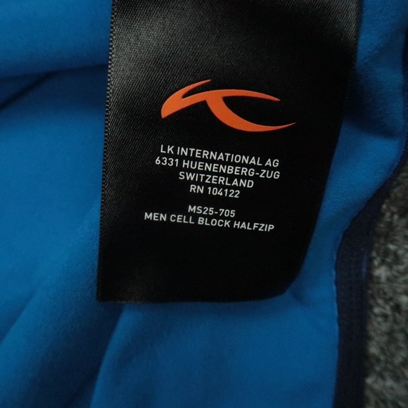 KJUS‎ Pullover Mens Large Blue Cell Block Half Zip Performance Golf - Picture 5 of 11